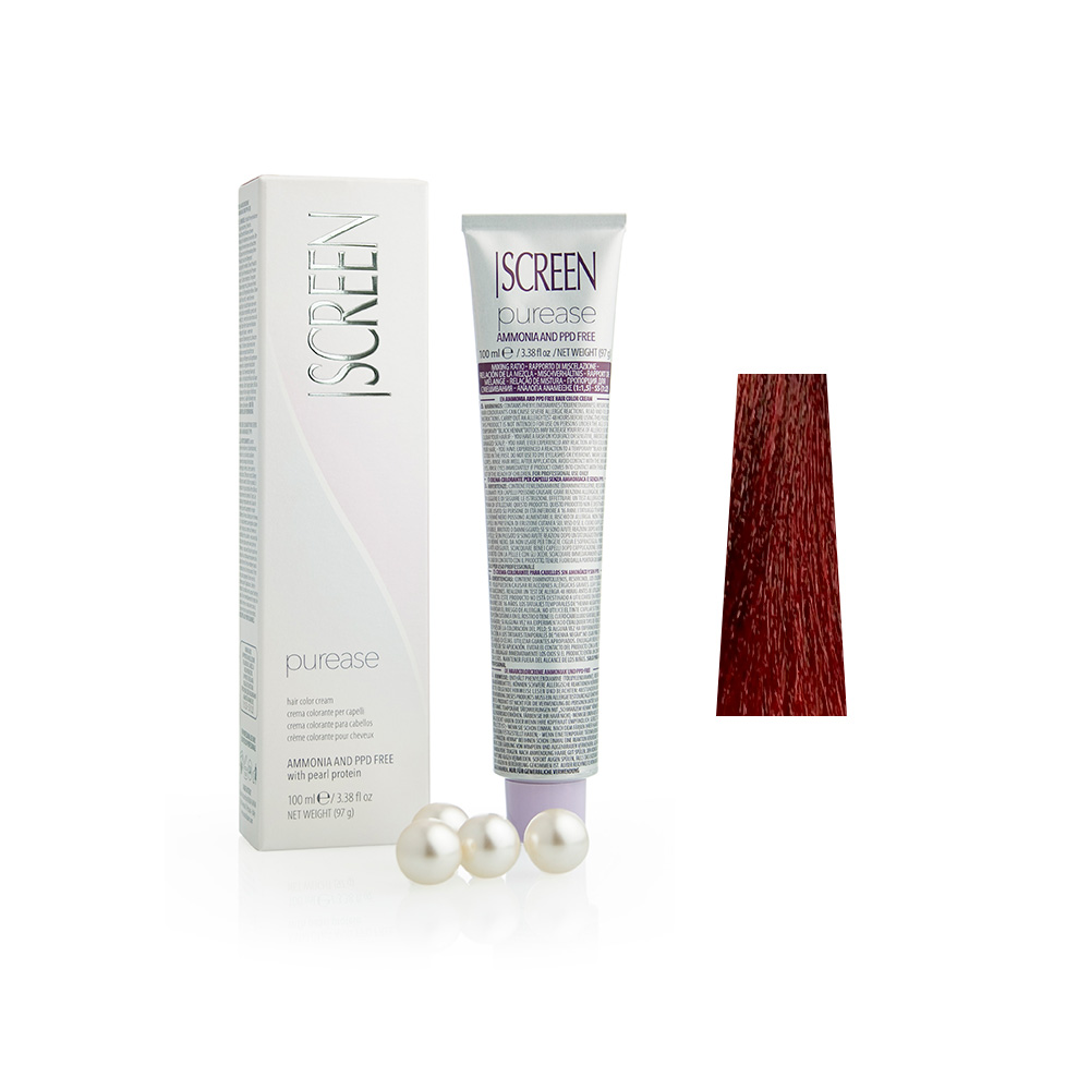 Крем-фарба без аміаку з протеїнами перлів SCREEN Purease 5FF (5.66) Deep Flame Light Brown, 100 ml - 1